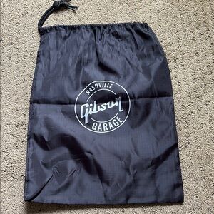 Gibson Black Nylon Drawstring Bag with Logo
